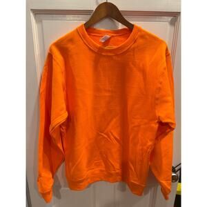 JERZEES Super Sweats NuBlend Plain Orange Crewneck Sweatshirt - Size Small
